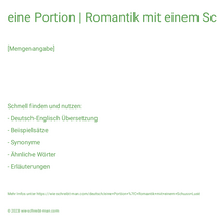 eine Portion | Romantik mit einem Schuss Lust