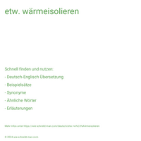 etw. wärmeisolieren