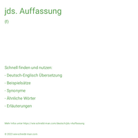 jds. Auffassung