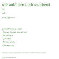 sich ankleiden | sich anziehend