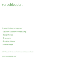 verschleudert