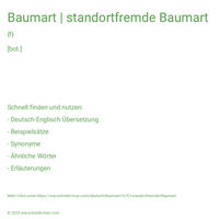 Baumart | standortfremde Baumart