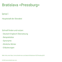 Bratislava <Pressburg>