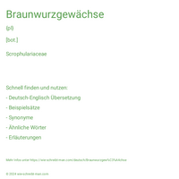 Braunwurzgewächse