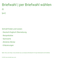 Briefwahl | per Briefwahl wählen