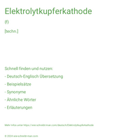 Elektrolytkupferkathode