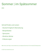 Sommer | im Spätsommer