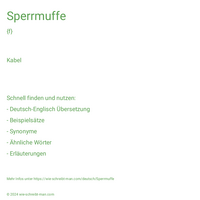 Sperrmuffe