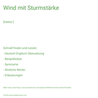 Wind mit Sturmstärke