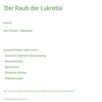 'Der Raub der Lukretia'