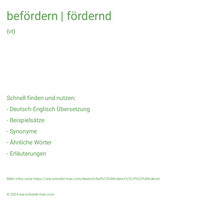 befördern | fördernd