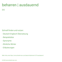 beharren | ausdauernd