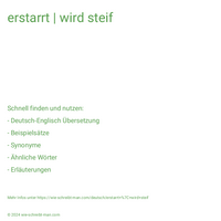 erstarrt | wird steif