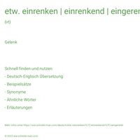 etw. einrenken | einrenkend | eingerenkt