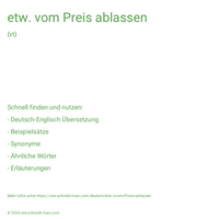 etw. vom Preis ablassen