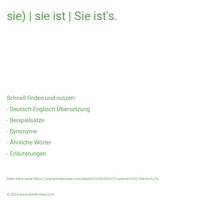 sie) | sie ist | Sie ist's.