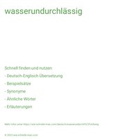 wasserundurchlässig