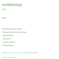 wohlüberlegt