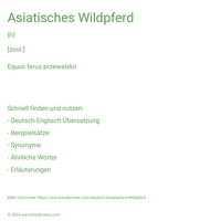 Asiatisches Wildpferd