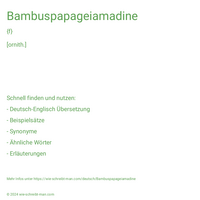 Bambuspapageiamadine