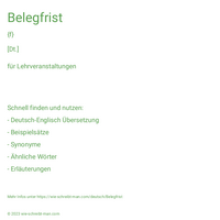 Belegfrist