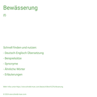 Bewässerung