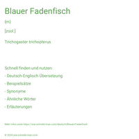 Blauer Fadenfisch