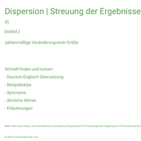 Dispersion | Streuung der Ergebnisse | empirische Streuung