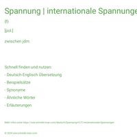 Spannung | internationale Spannungen