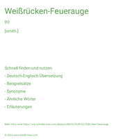 Weißrücken-Feuerauge