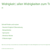 Widrigkeit | allen Widrigkeiten zum Trotz | wegen der Widrigkeit des Wetters