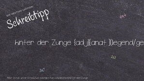 Wie schreibt man hinter der Zunge? Bedeutung, Synonym, Antonym & Zitate.