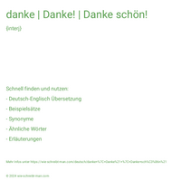 danke | Danke! | Danke schön!