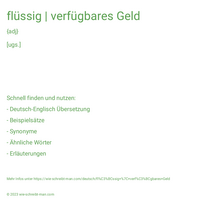 flüssig | verfügbares Geld