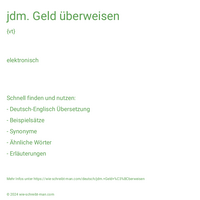 jdm. Geld überweisen