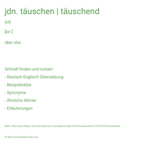 jdn. täuschen | täuschend