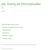 jds. Outing als Homosexueller