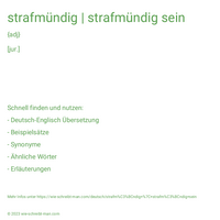 strafmündig | strafmündig sein