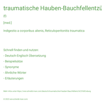 traumatische Hauben-Bauchfellentzündung