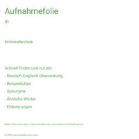 Aufnahmefolie