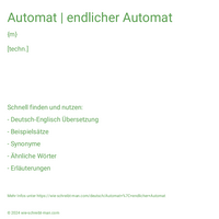 Automat | endlicher Automat