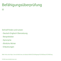 Befähigungsüberprüfung