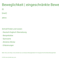 Beweglichkeit | eingeschränkte Beweglichkeit