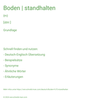 Boden | standhalten