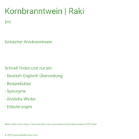 Kornbranntwein | Raki