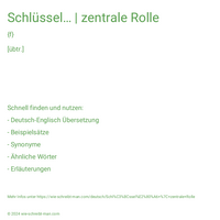 Schlüssel… | zentrale Rolle