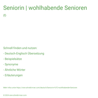 Seniorin | wohlhabende Senioren