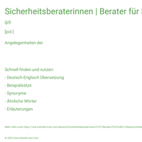 Sicherheitsberaterinnen | Berater für Staatssicherheit