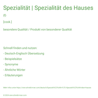 Spezialität | Spezialität des Hauses