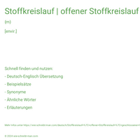 Stoffkreislauf | offener Stoffkreislauf | geschlossener Stoffkreislauf